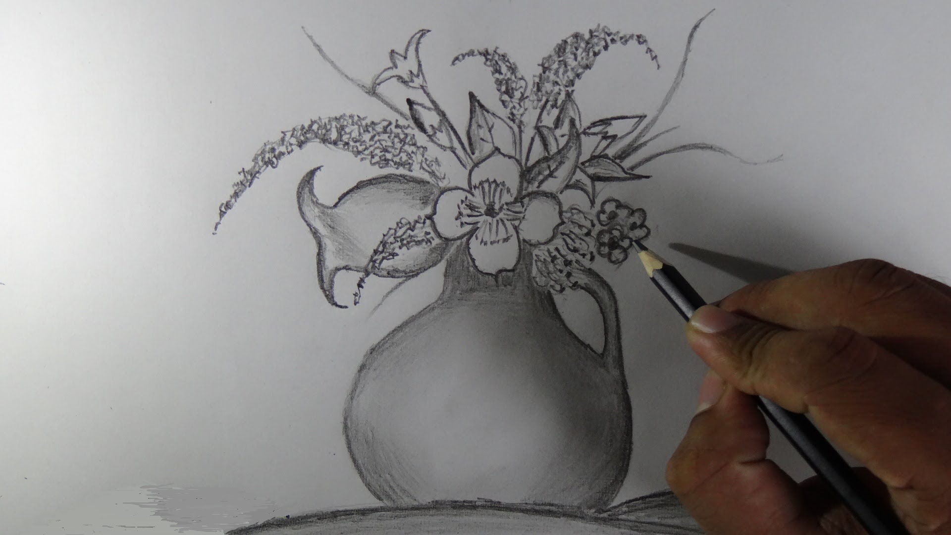 1920x1080 How To Draw A Flower Vase