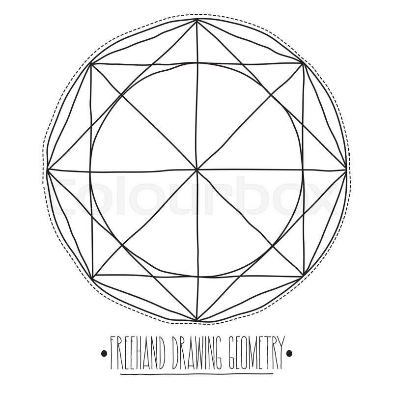 800x800 Freehand Drawing Geometry. Simple Isolated Geometric Figure