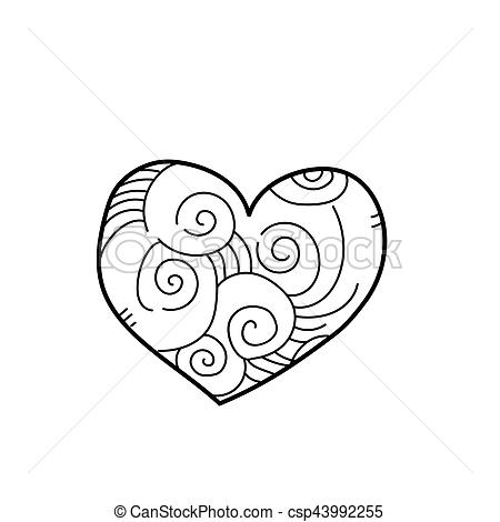 450x470 Freehand Drawing Illustration Of Heart Stock Illustrations