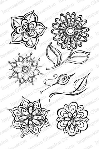 317x475 Flowers Stamp Set From Impression Obsession Tangles Amp Doodles