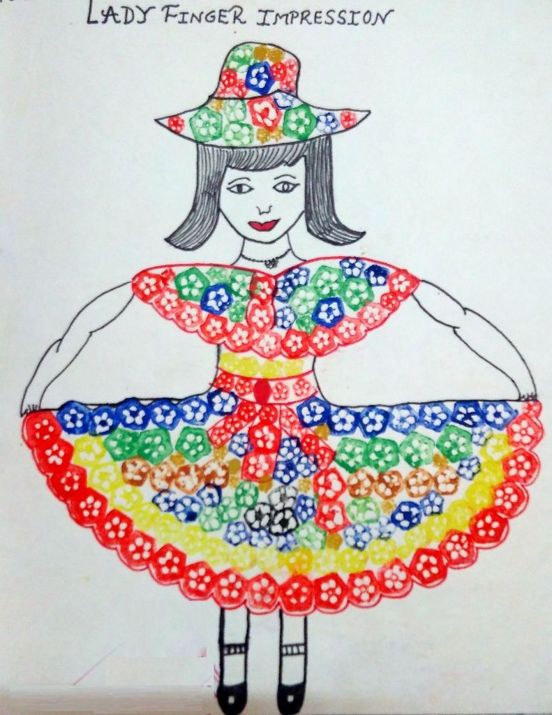 791x1024 Lady Finger Impression Painting