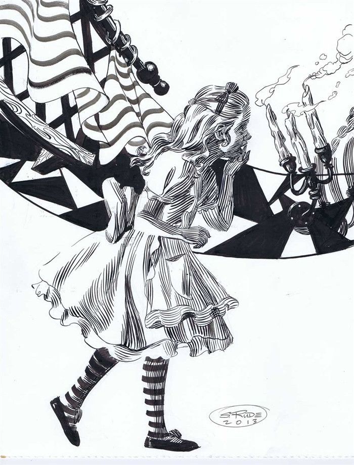 700x920 Alice Running Pen And Ink Bristol, Alice And Ink Drawings