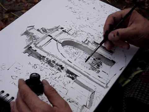 480x360 Drawing With Indian Ink In Open Air Water Ink Art
