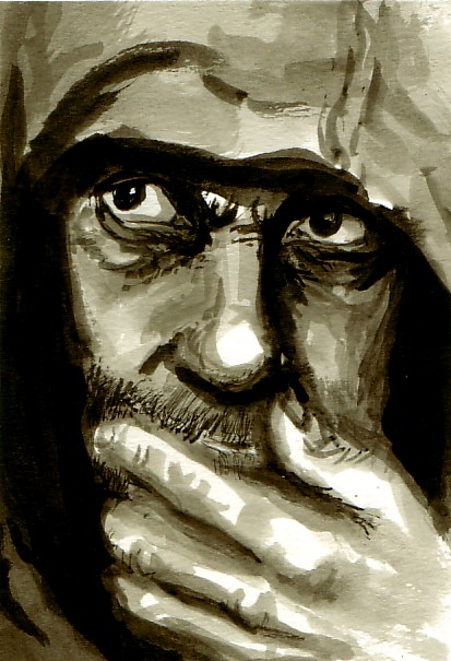 413x605 Ink Drawing Contemplation See. Draw. Share.