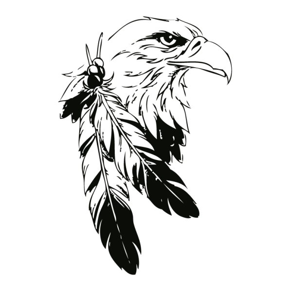 600x600 Indian Eagle Wall Tattoo