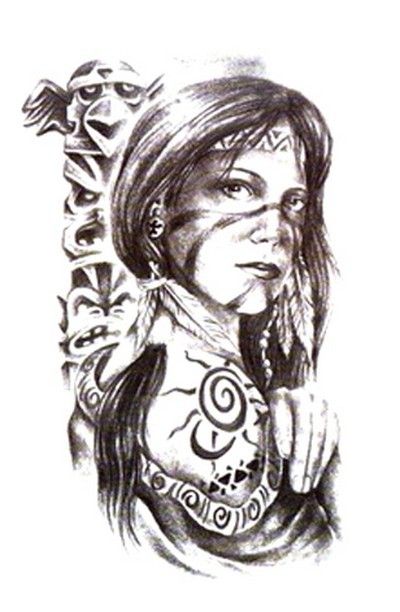 400x612 Native American Indian Women Tattoos Drawings Tats