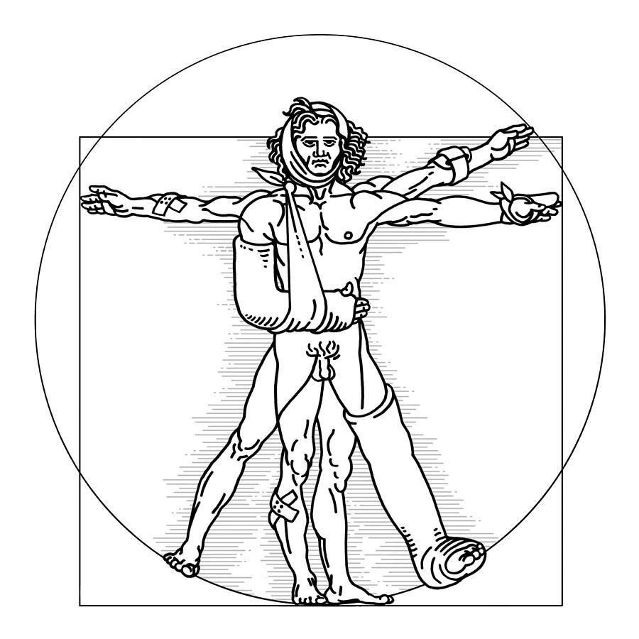 900x900 Injured Vitruvian Man Conceptual Image Smetek Vitruvian