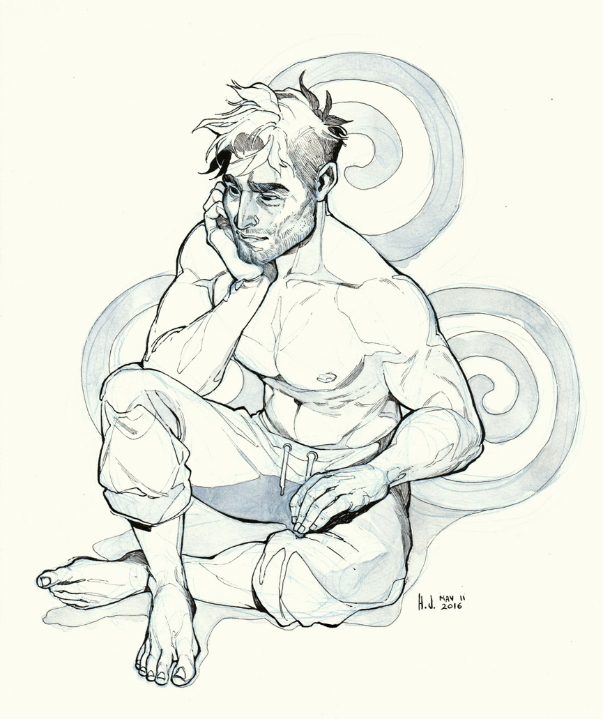 865x1031 Ink Commission Of Derek Hale From Teen Wolf By Hjeojeo