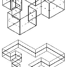 222x222 A) Input Sketch, B) Line Drawing, C) Symmetry Polygon, D