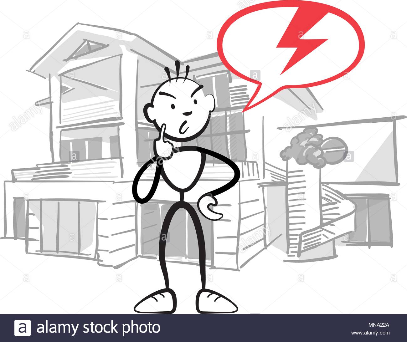 1300x1093 Stick Figure Man Reports Insurance Damage To House, Stickman
