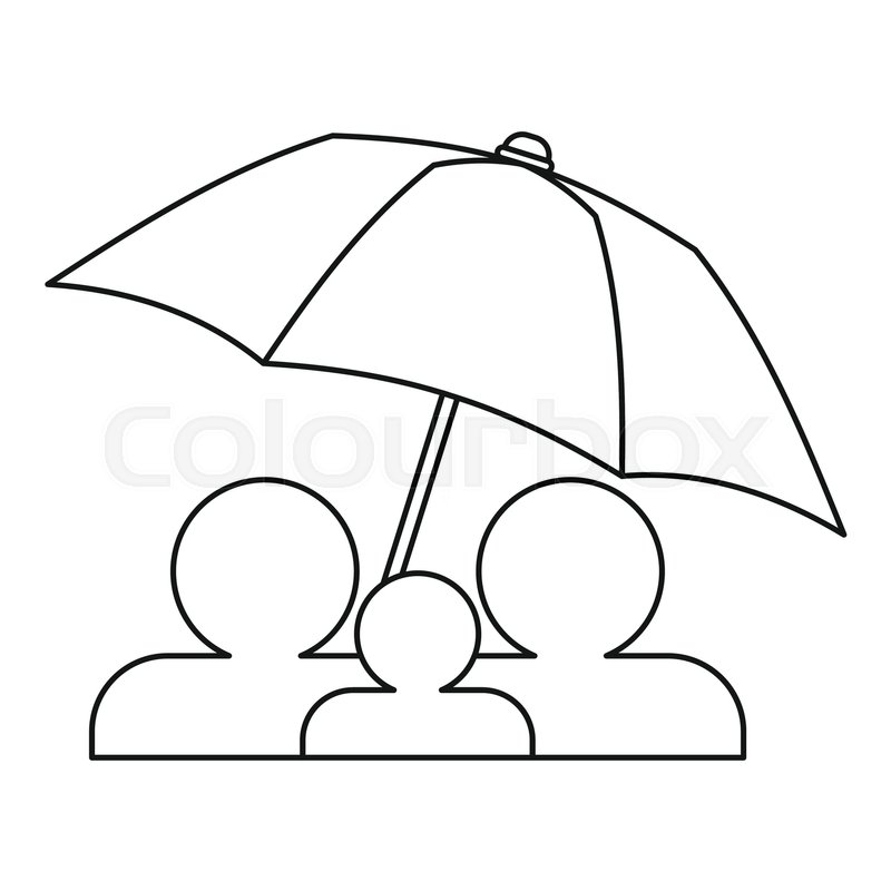 800x800 Family Insurance Concept Icon. Outline Illustration Of Family