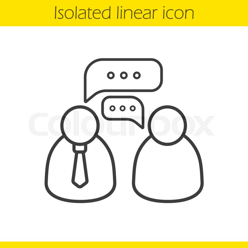 800x800 Job Interview Linear Icon. Speakers Thin Line Illustration