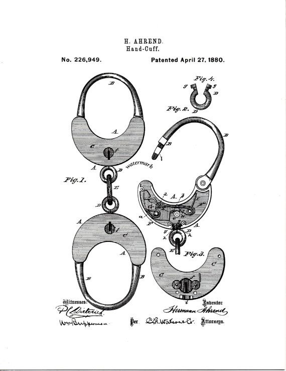 570x738 Handcuff Patent Drawing