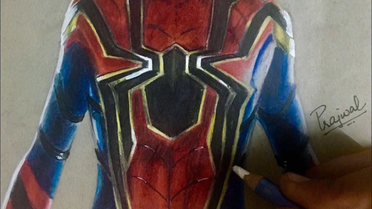 1280x720 Speed Drawing Spiderman Homecoming New Iron Spider Suit