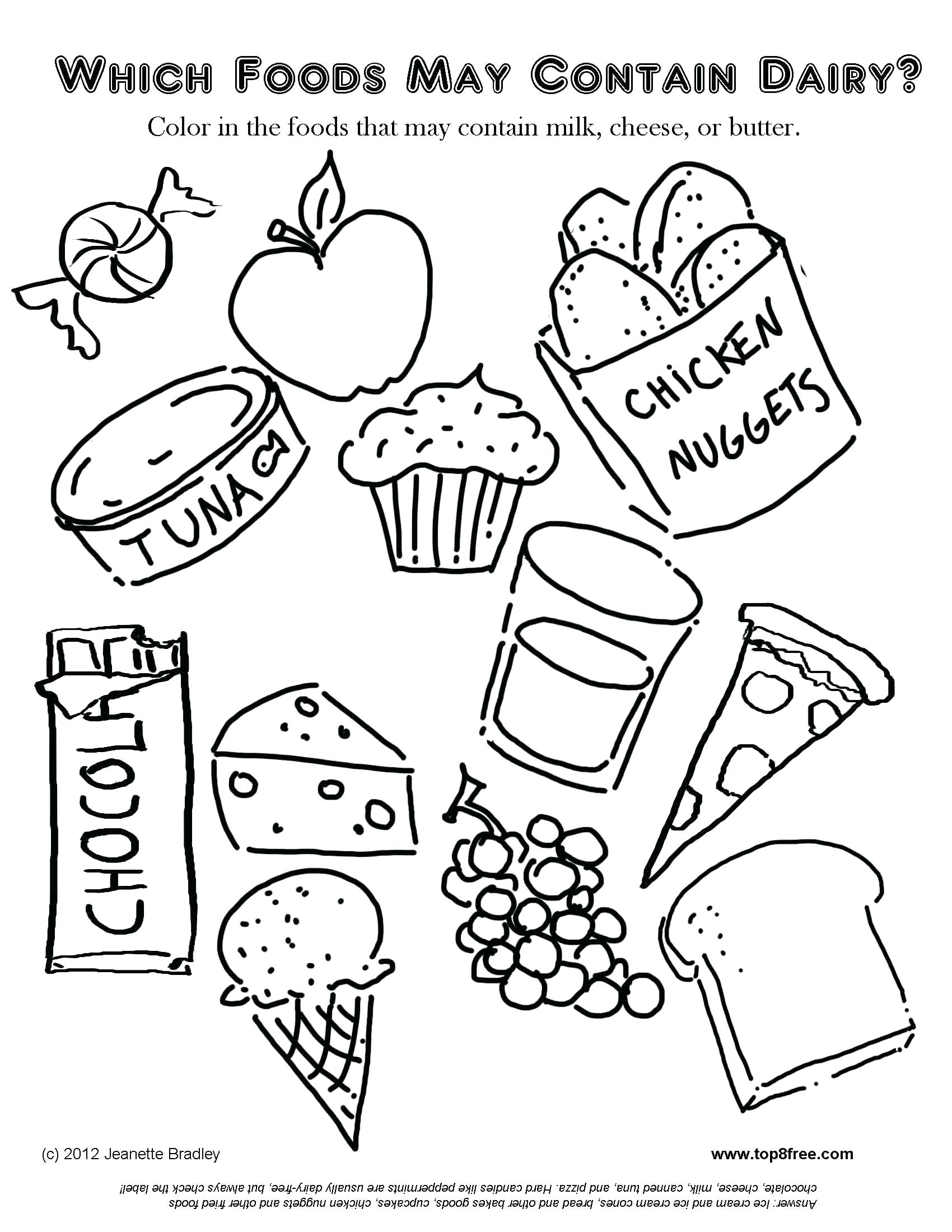 1700x2200 Free Coloring Pages Food Items Picnic Printable Understand A Child