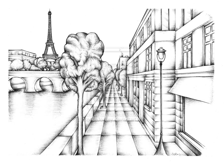 900x667 Paris France Bank The River Seine Art Ink Drawing Choice