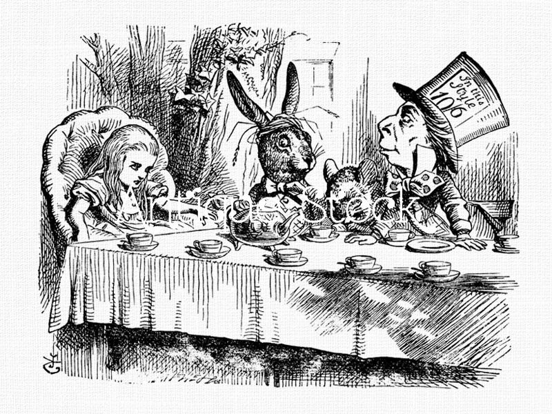 800x600 Alice In Wonderland Old Image Tea Party Drawing Vintage