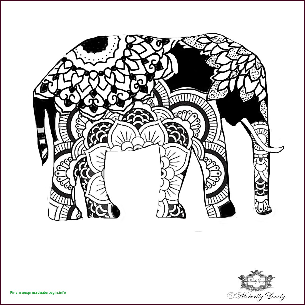 1200x1200 Blank Elephant Template Beautiful Henna Elephant Drawing