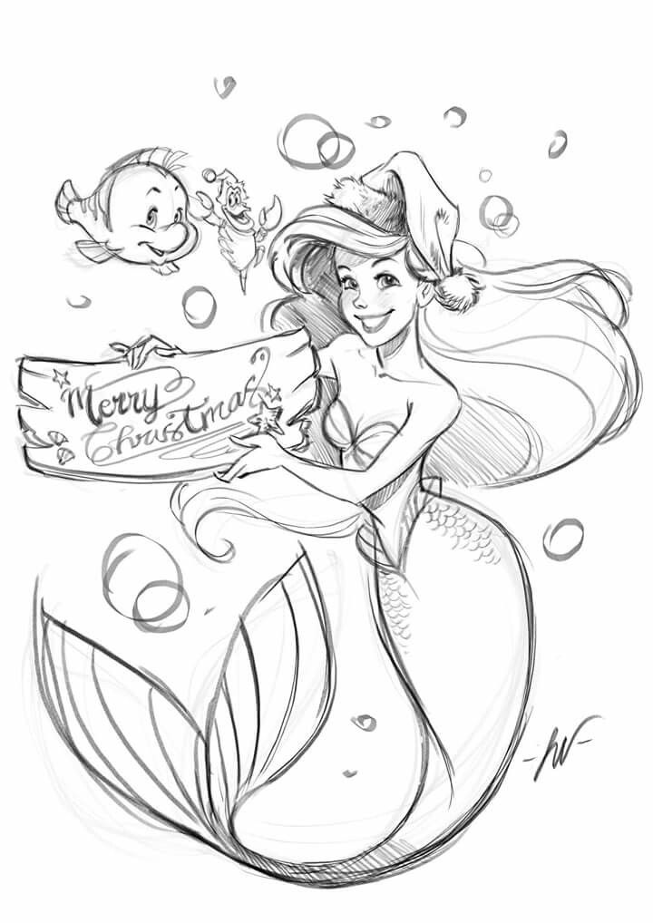 720x1018 Pin By Michael J Cole On Disney Sketch Mermaid