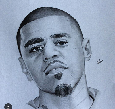 400x377 J. Cole Drawing By Deshaunyoung