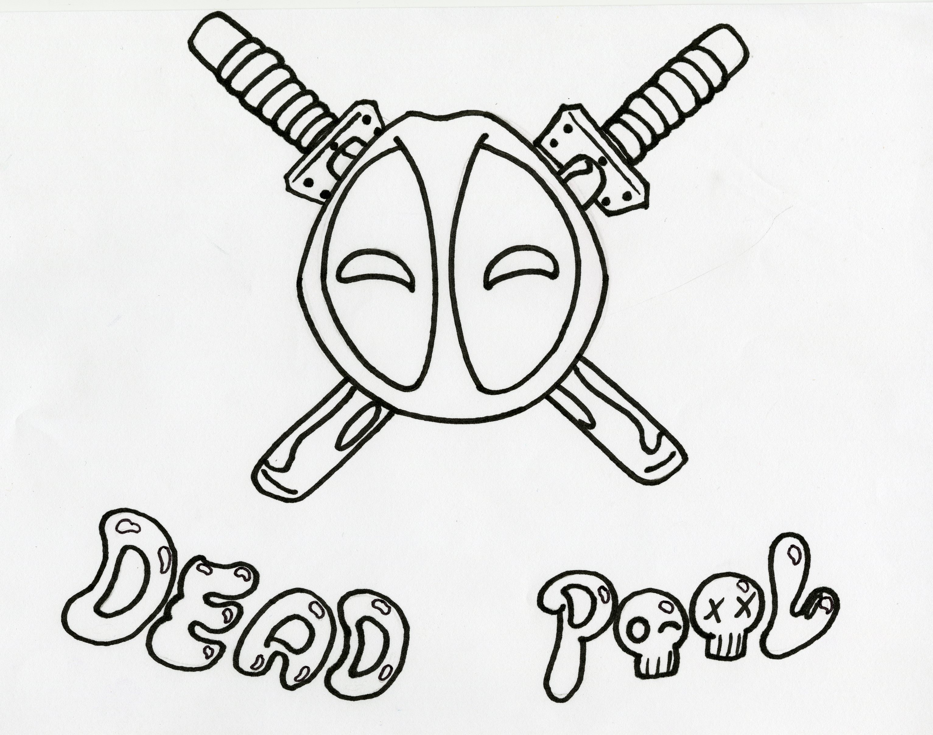 3065x2413 This Is My Sketch For My Deadpool T Shirt Logo That Im Making