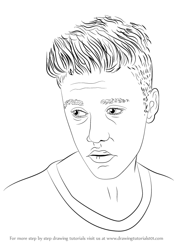596x843 Learn How To Draw Justin Bieber (Singers) Step By Step Drawing