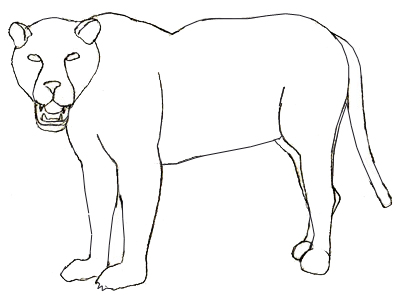400x295 Collection Of Jaguar Outline Drawing High Quality, Free