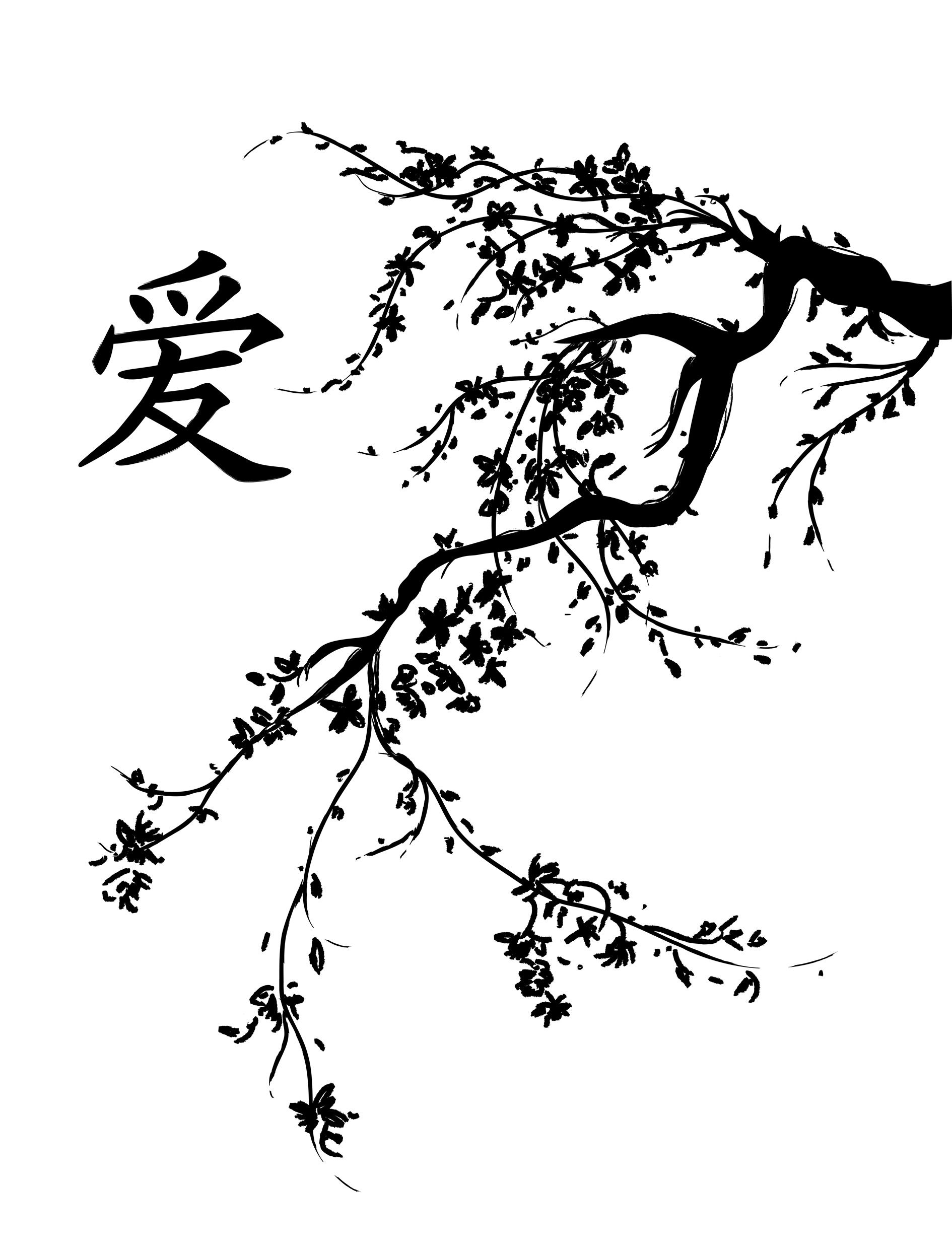1890x2486 Japanese Cherry Blossom Tree Black And White Cherry Blossoms