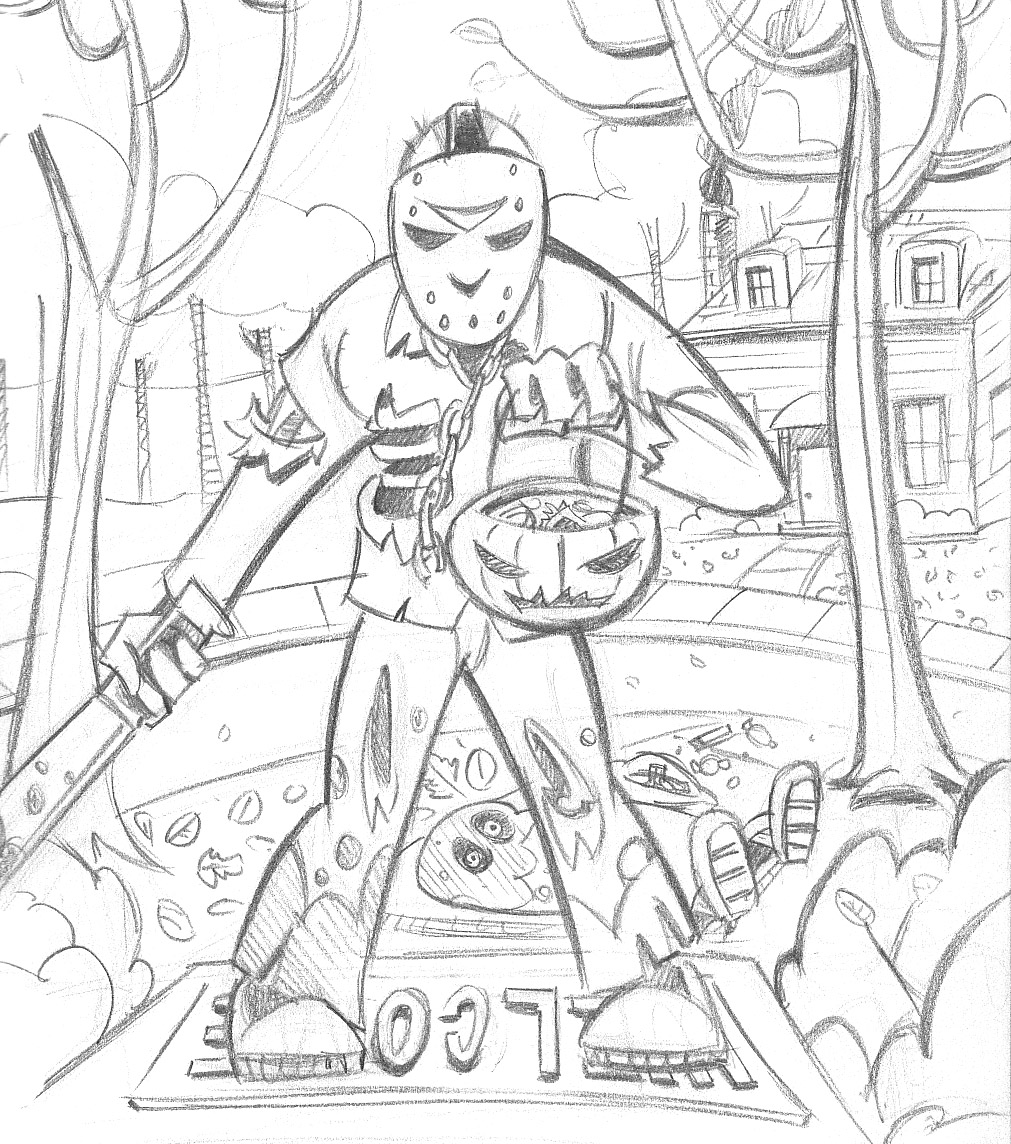 1011x1144 Morning Sketch I Am Jason Voorhees Jeremy R. Scott