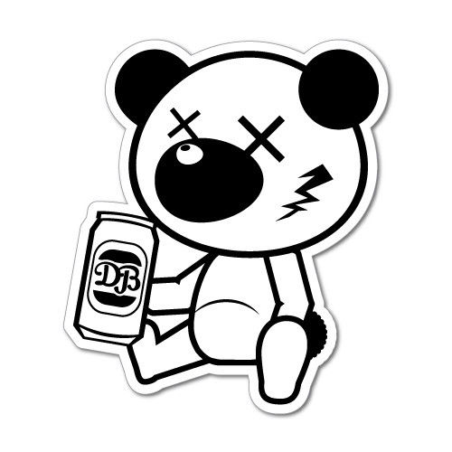 500x500 Dizzilion Drunk Bear Jdm Car Sticker Decal Car