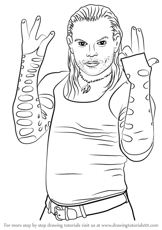 566x800 Learn How To Draw Jeff Hardy (Wrestlers) Step By Step Drawing