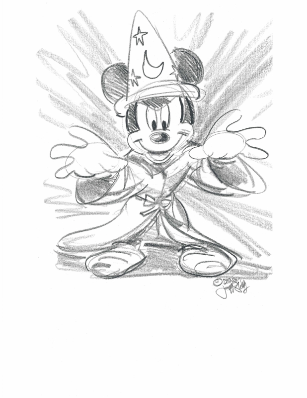 618x800 Mickey As The Sorcerers Apprentice From Fantasia Sketch By Disney