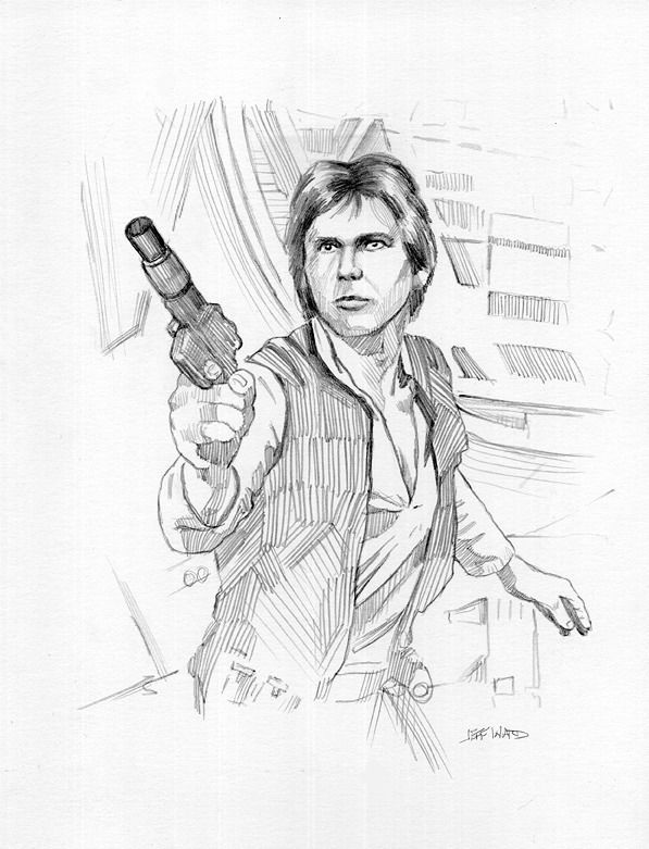 597x781 Han Solo Star Wars Drawing By Jeff Ward
