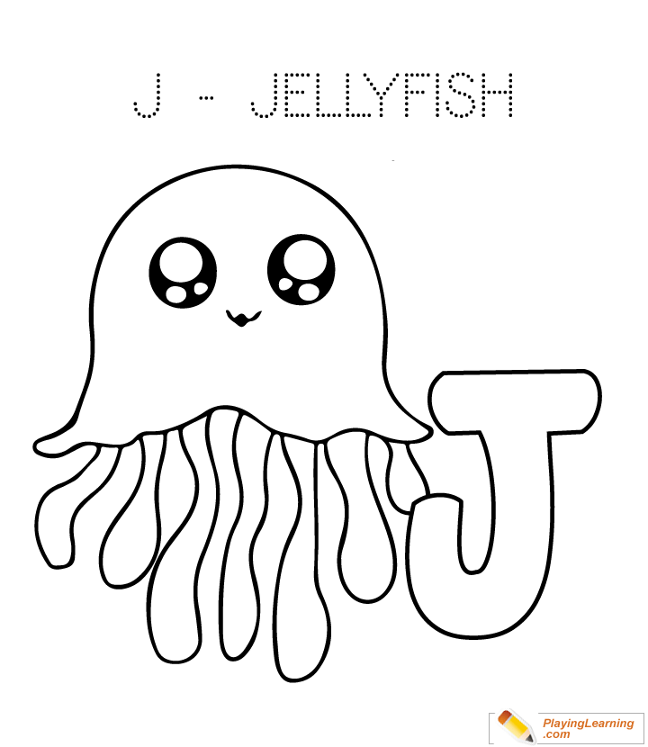 720x830 Alphabet Easy Coloring J Is For Jellyfish For Kids