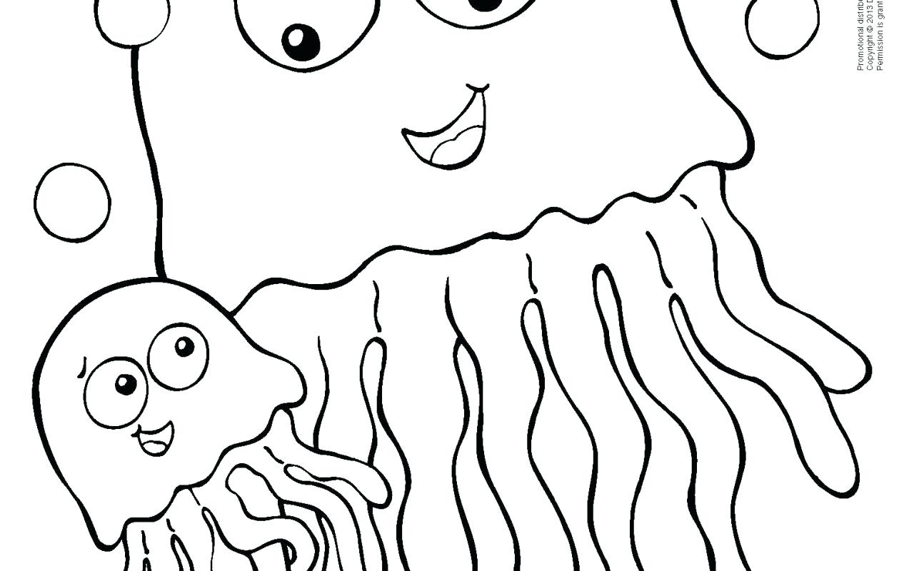 1280x800 Cute Jelly Fish Coloring Page Printable Pages For Kids Animals