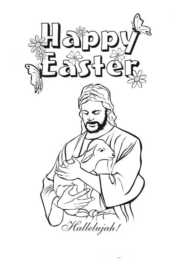 600x862 Jesus Christ And Lamb In Jesus Resurrection Coloring Page
