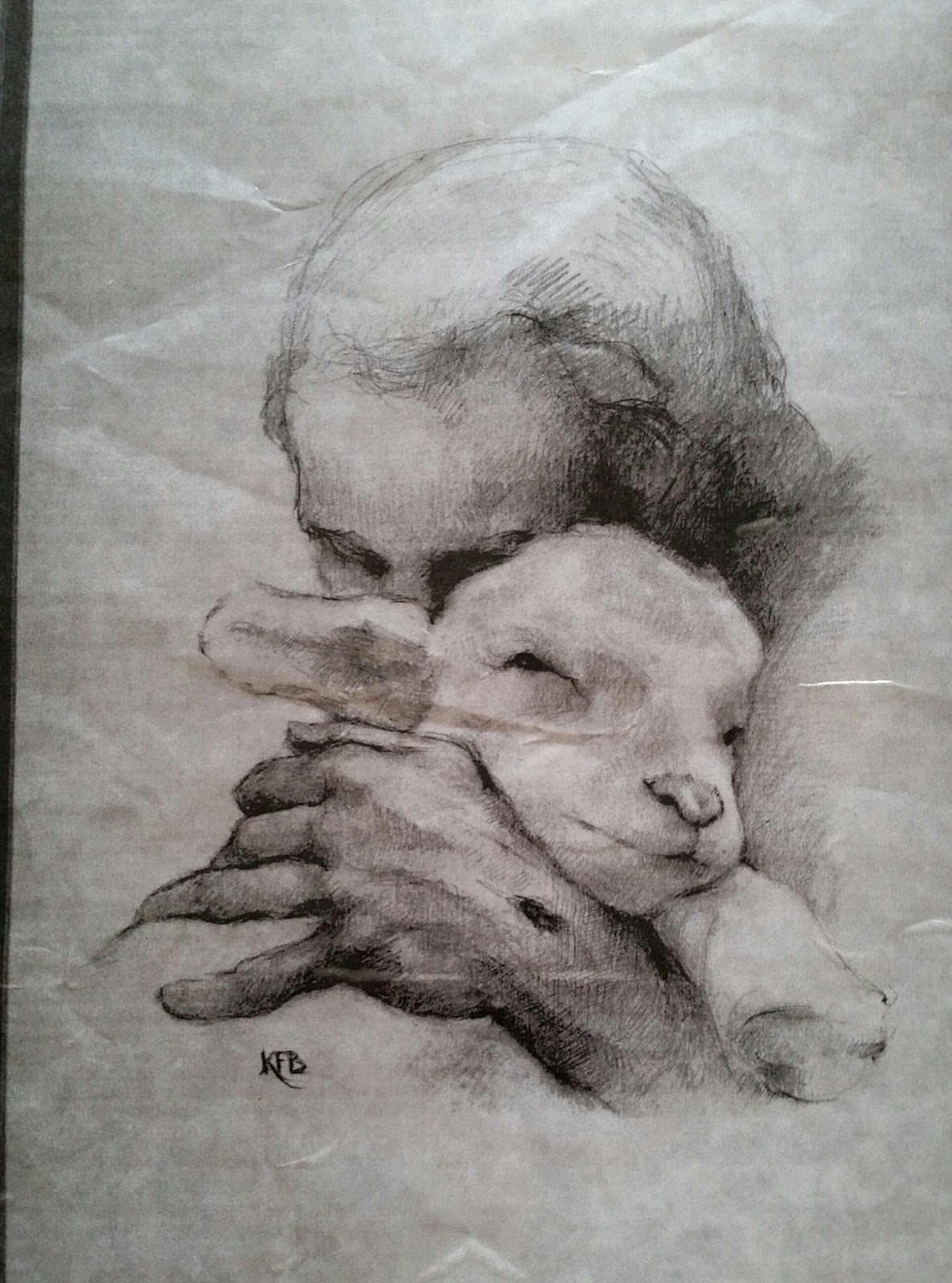 Jesus And Lamb Drawing at GetDrawings | Free download