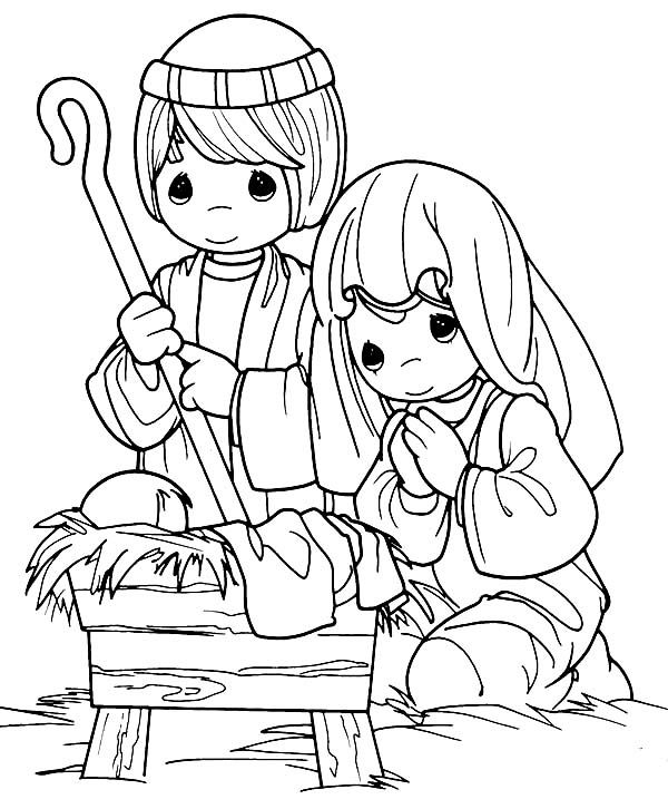 600x726 Cartoon Of Nativity Of Baby Jesus Coloring Page Cartoon Of Fun Time