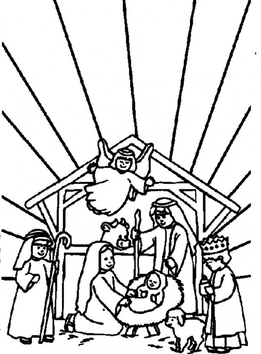 518x703 Collection Of Baby Jesus Christmas Drawing High Quality