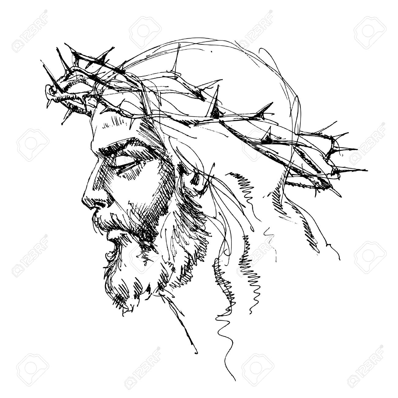 1300x1300 Collection Of Jesus Crown Drawing High Quality, Free