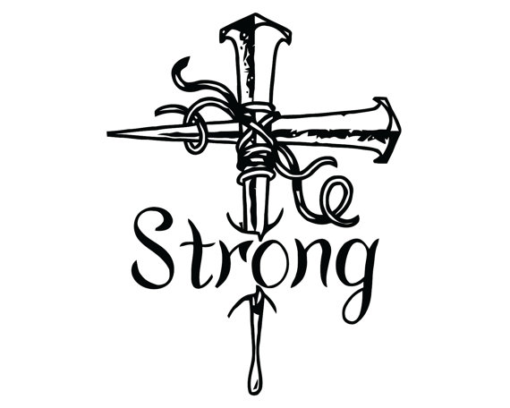 570x456 Nail Crossdecal Jesus Cross Sticker Strong Cross Decal