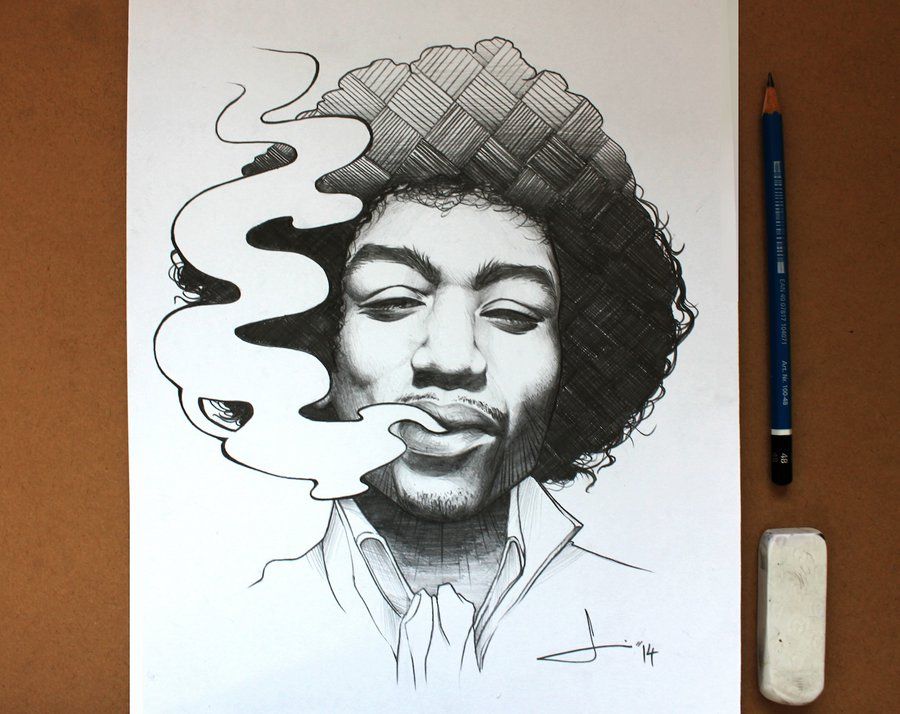 900x714 Jimi Hendrix By On @ Artist