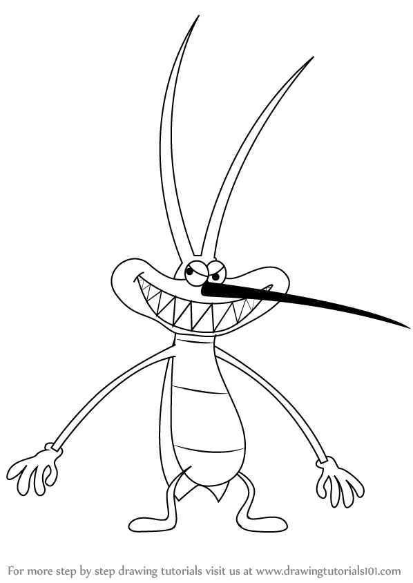 598x844 Learn How To Draw Joey From Oggy And Cockroaches (Oggy And