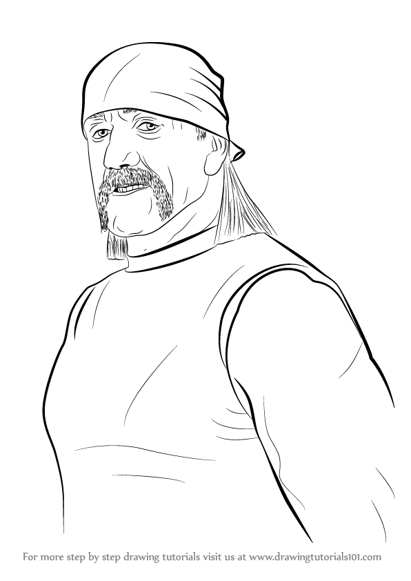 596x842 Learn How To Draw Hulk Hogan (Wrestlers) Step By Step Drawing