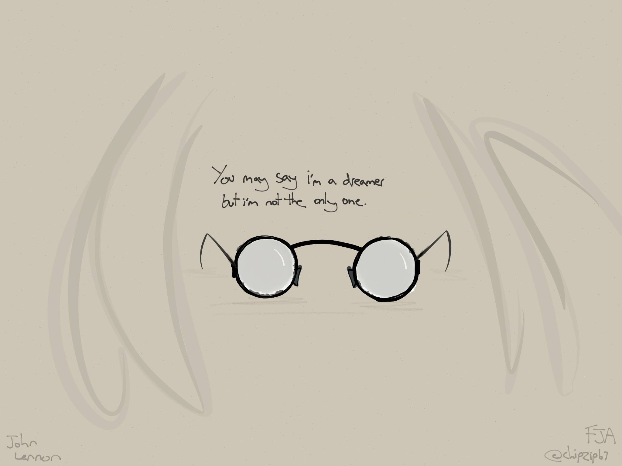 2048x1536 Collection Of John Lennon Glasses Drawing High Quality, Free