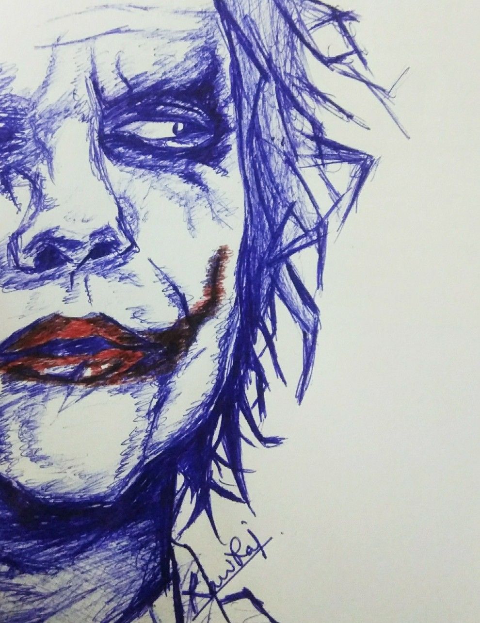 990x1284 Pen Sketch Of Joker By Ravi Raj