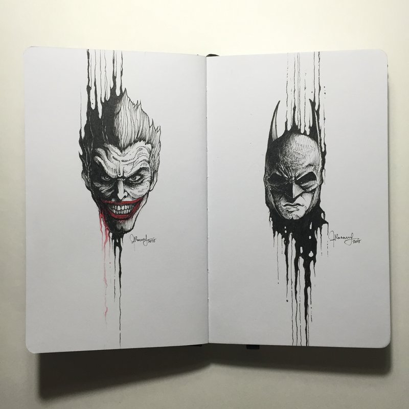 800x800 The Dripping Portraits The Joker X Batman By Kerbyrosanes