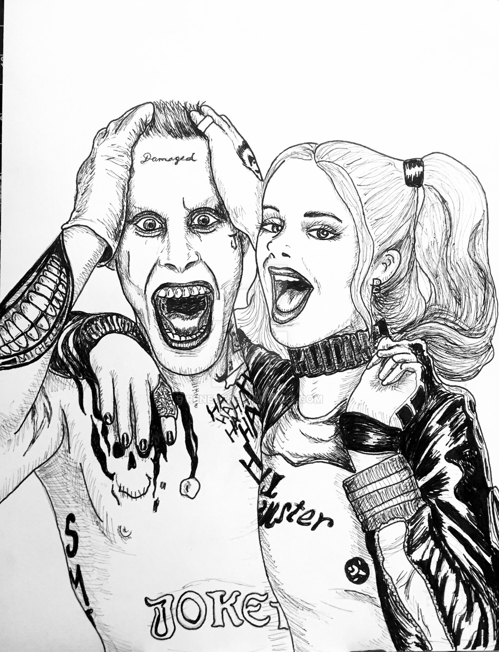 1024x1336 Joker And Harley From Suicide Squad Inks By Rene L