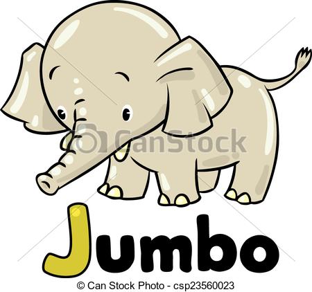 450x422 Little Funny Elephant Or Jumbo. Children Vector Illustration