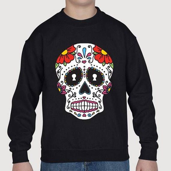 570x570 Mexican Day Of The Dead Illustration Pull Over Jumper Drawing